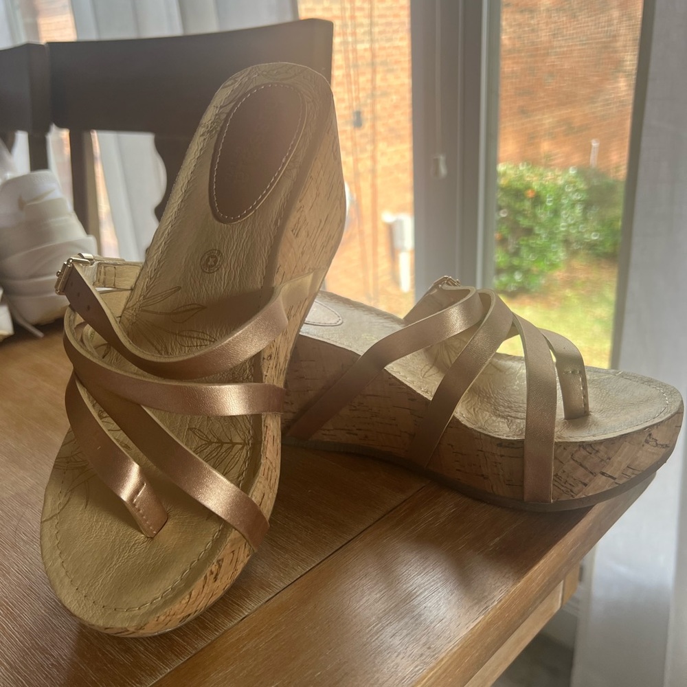 Bussola Rose Gold Strap Wedge Heels